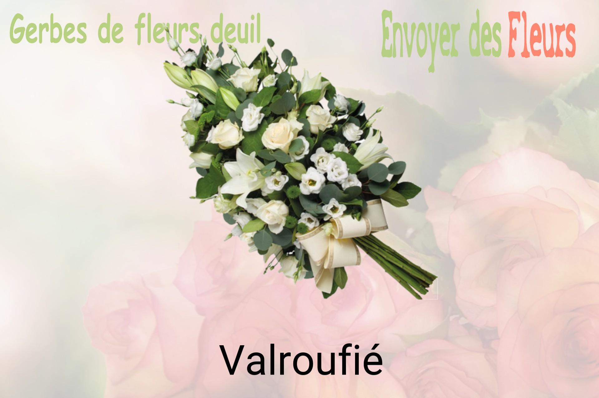 Gerbe de fleurs de deuil livrée à Valroufié